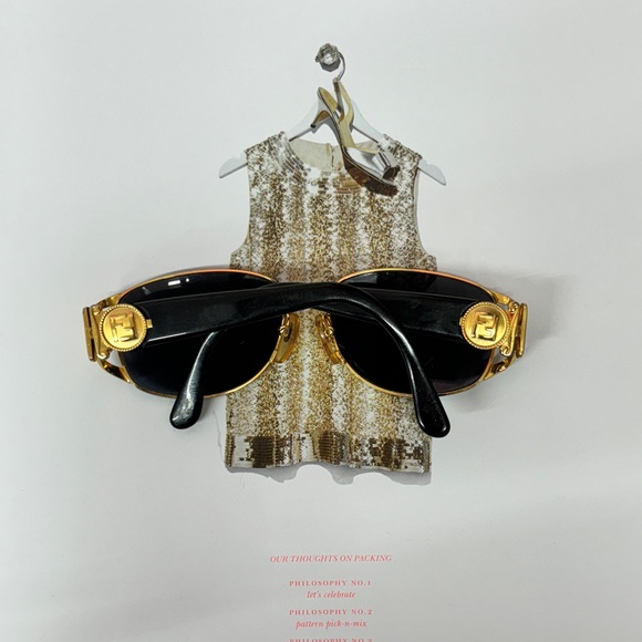 Vintage Fendi Gold Sunglasses - Authenticated w/ COA - Picture 2 of 7